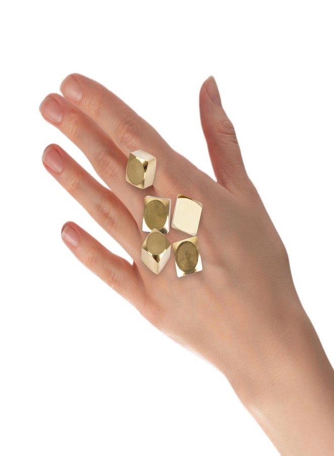 Gamie Metal Jacks Game (Kugelach) - Set of 6 - Includes 5 Metal Cubes in Each Velvet Bag - Five Stones Jax Game for Kids and Adults - Beautiful Gold-Colored Cubes - Vintage Games for Family Night - Image 5